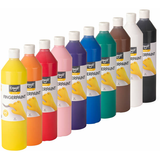 Vingerverf set 750 ml, 10 kleuren