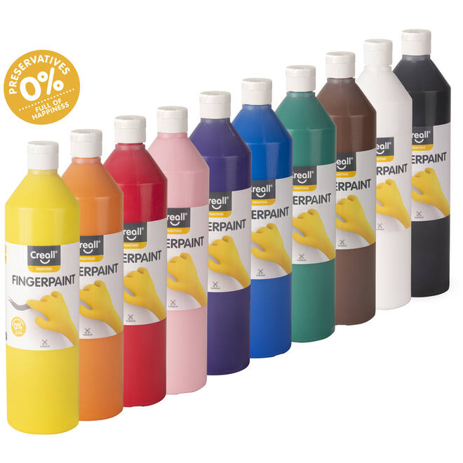 Vingerverf set 750 ml, 10 kleuren
