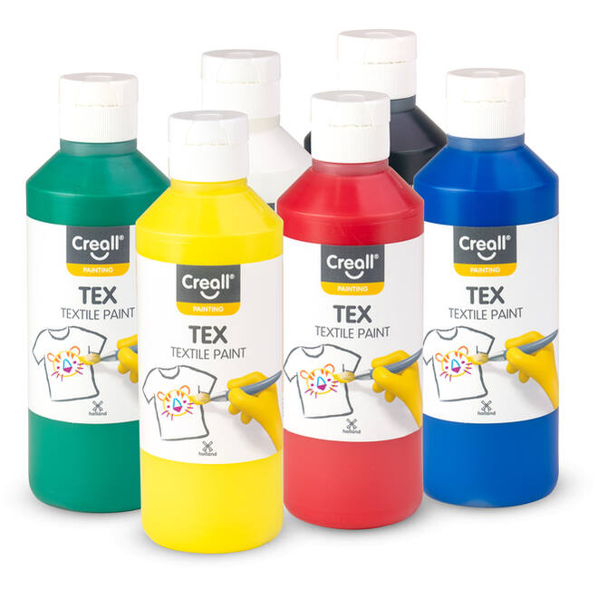 Textielverf Creall-Tex 500 ml, 6 flacons ass.