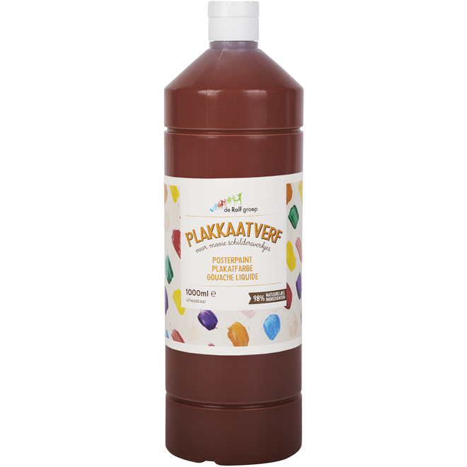 Plakkaatverf | de Rolf groep | topcolor, donkerbruin 1000 ml