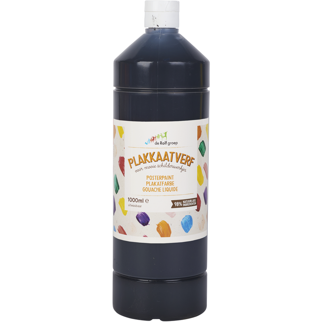 Plakkaatverf | de Rolf groep | topcolor, zwart 1000 ml