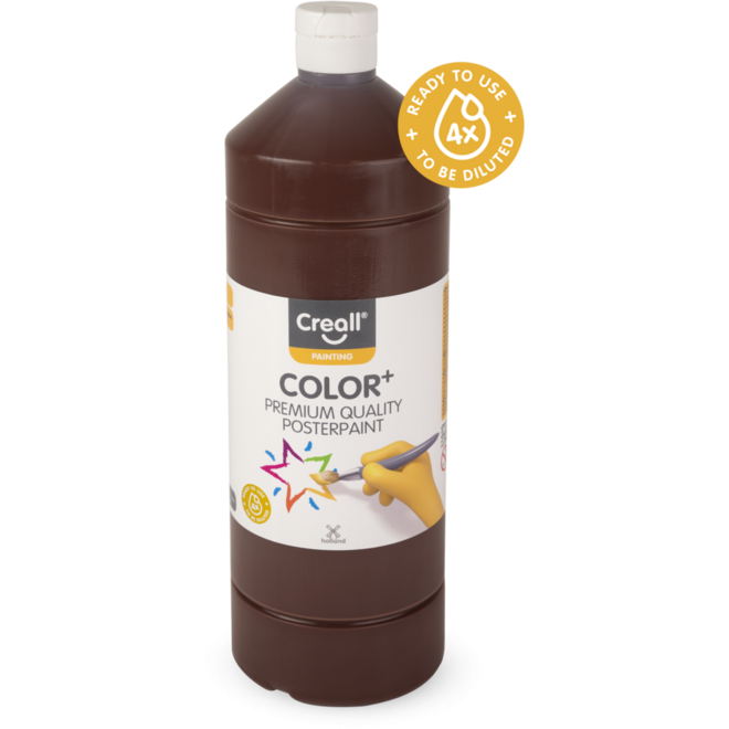 Plakkaatverf Creall Color+ 1000 ml donkerbruin