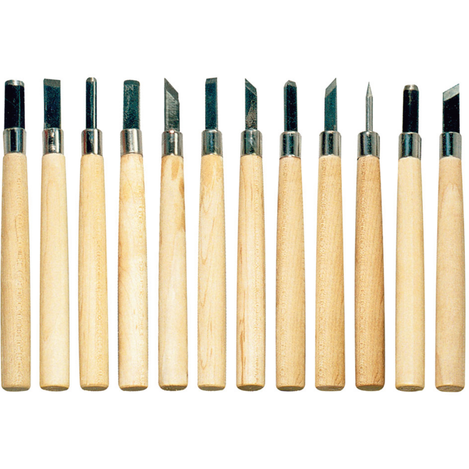 Lino-/houtsnijmes, 12 stuks