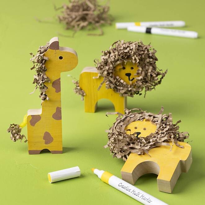 Houten dieren boerderij en safari 3-14,5 cm dikte 2 cm, 44 stuks