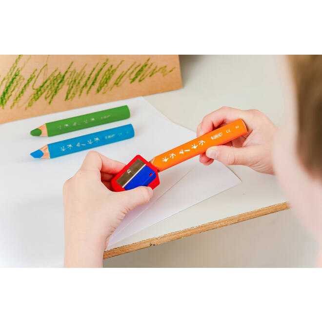 Kleurpotloden BIC Multi surface 3-in-1 assorti, 40 stuks incl. slijpers