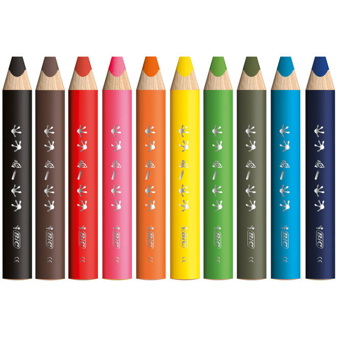 Kleurpotloden BIC Multi surface 3-in-1 assorti, 40 stuks incl. slijpers