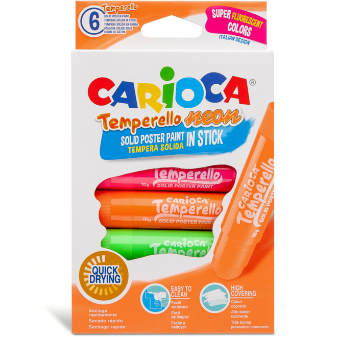 Plakkaatverfstiften Carioca neon, 6 stuks