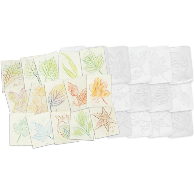 Patroonplaten bladeren 10 x 13 cm, 16 stuks