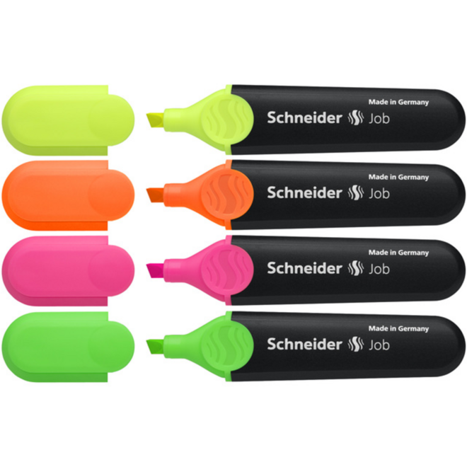 Markeerstift Schneider Job 150 assorti etui 4 stuks
