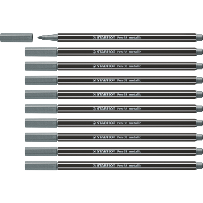 Viltstift STABILO Pen 68 metallic 805 zilver 1,4mm