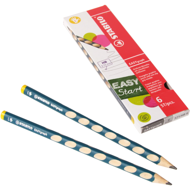 Potlood STABILO EASYgraph HB linkshandig 3,15 mm 6 stuks