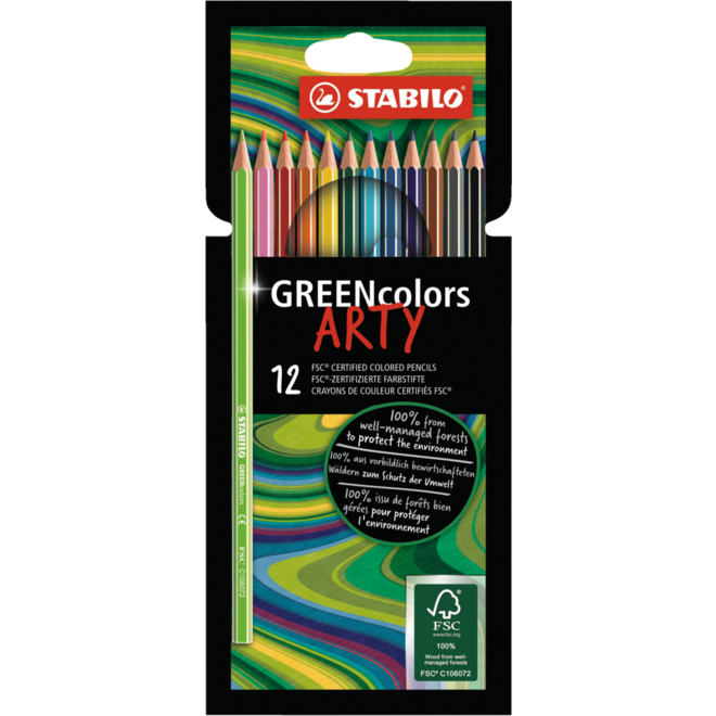 Kleurpotloden STABILO GREENcolors assorti, 12 stuks