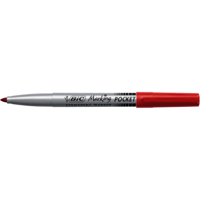 Permanent marker BIC rond 1,1 mm rood, per dozijn
