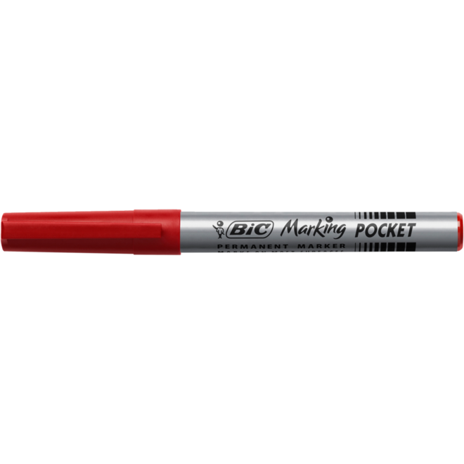 Permanent marker BIC rond 1,1 mm rood, per dozijn