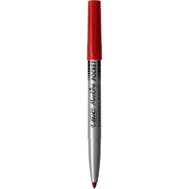 Permanent marker BIC rond 1,1 mm rood, per dozijn
