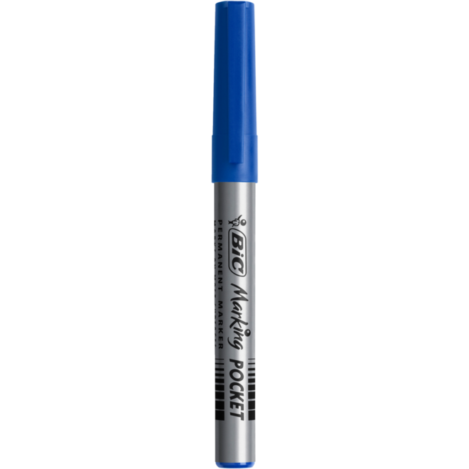 Permanent marker BIC rond 1,1 mm blauw, per dozijn