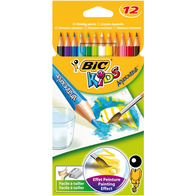 Aquarelpotlood BIC Kids assorti, 12 stuks