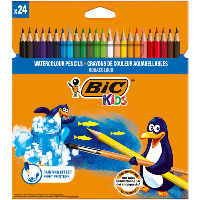 Aquarelpotlood BIC Kids assorti, 24 stuks