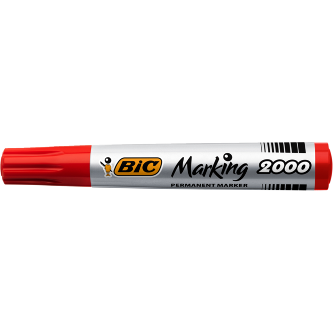 Permanent marker BIC rond 1,7 mm rood, per dozijn