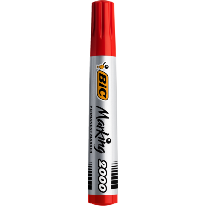Permanent marker BIC rond 1,7 mm rood, per dozijn