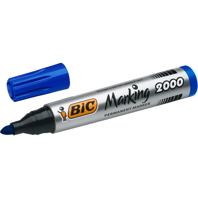 Permanent marker BIC rond 1,7 mm blauw, per dozijn