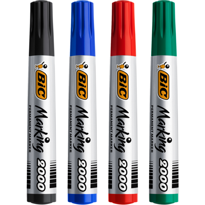 Permanent marker BIC rond 1,7 mm zwart, per dozijn