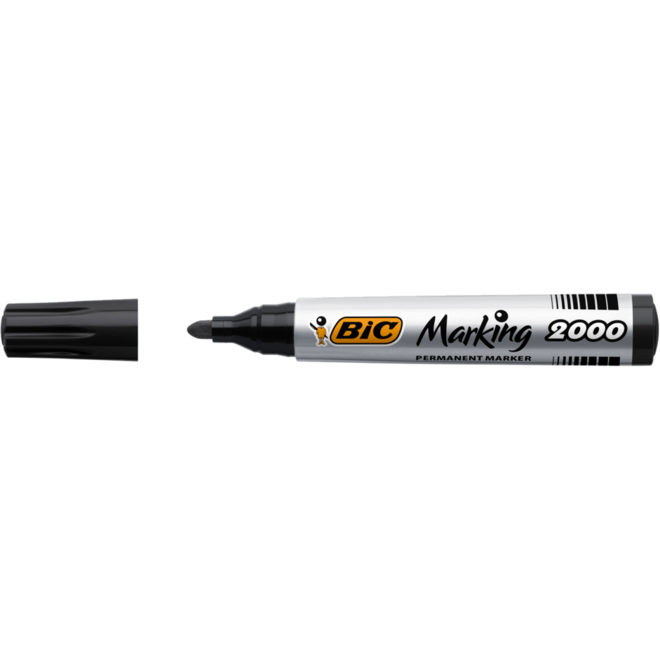 Permanent marker BIC rond 1,7 mm zwart, per dozijn