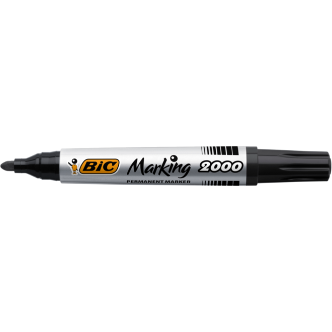 Permanent marker BIC rond 1,7 mm zwart, per dozijn