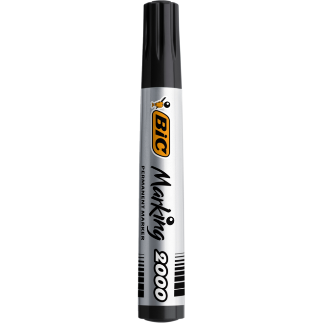 Permanent marker BIC rond 1,7 mm zwart, per dozijn