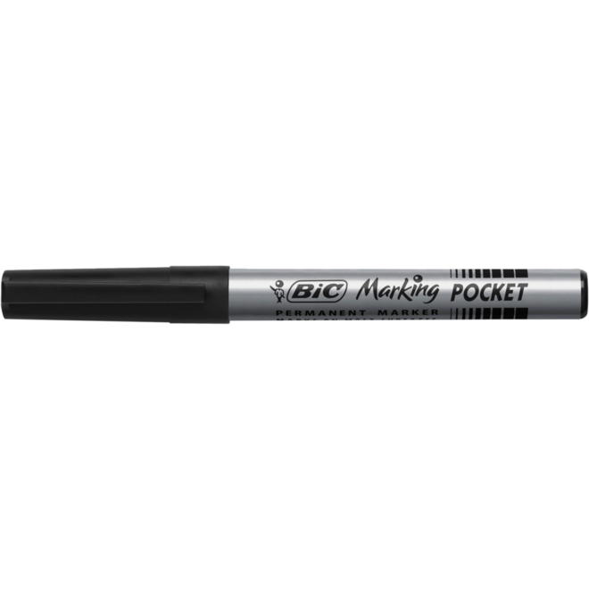 Permanent marker BIC rond 1,1 mm zwart, per dozijn