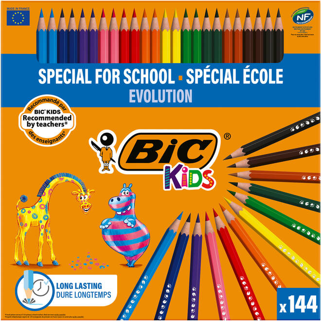 Kleurpotloden BIC Kids Evolution, class pack 114 + 30 gratis