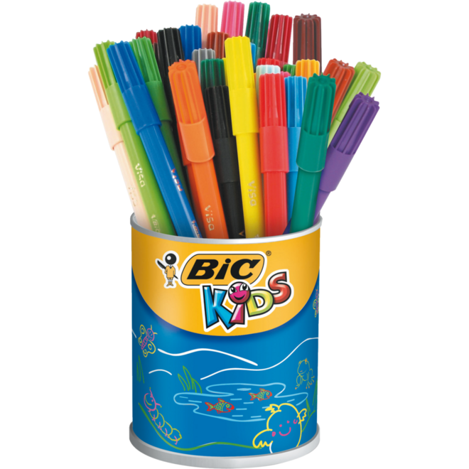 Viltstiften BIC Kids Visa blik assorti, 36 stuks