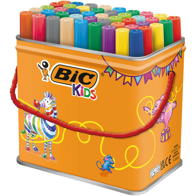 Viltstiften BIC Kids visacolor XL ECOlutions assorti, 48 stuks