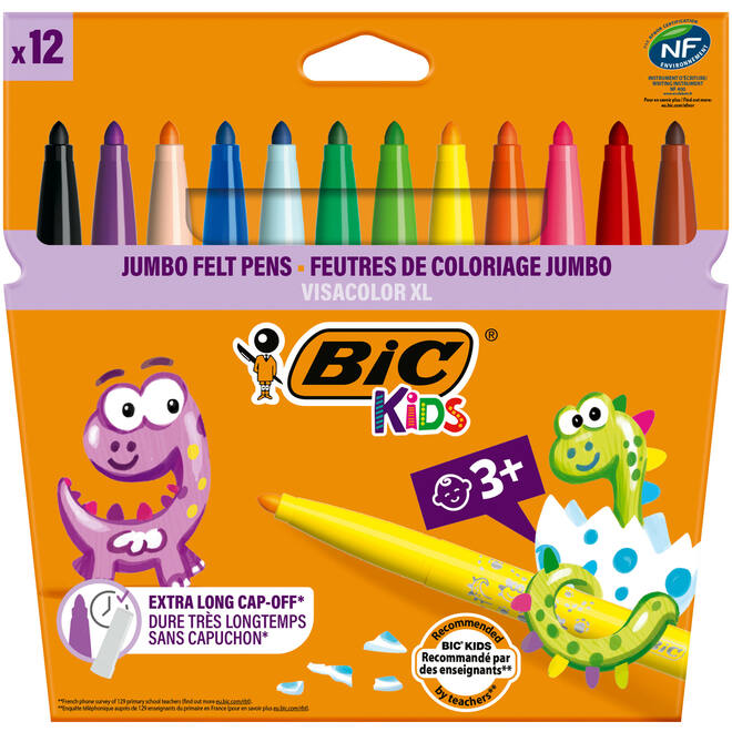 Viltstiften BIC Kids visacolor XL Ecolutions assorti, 12 stuks