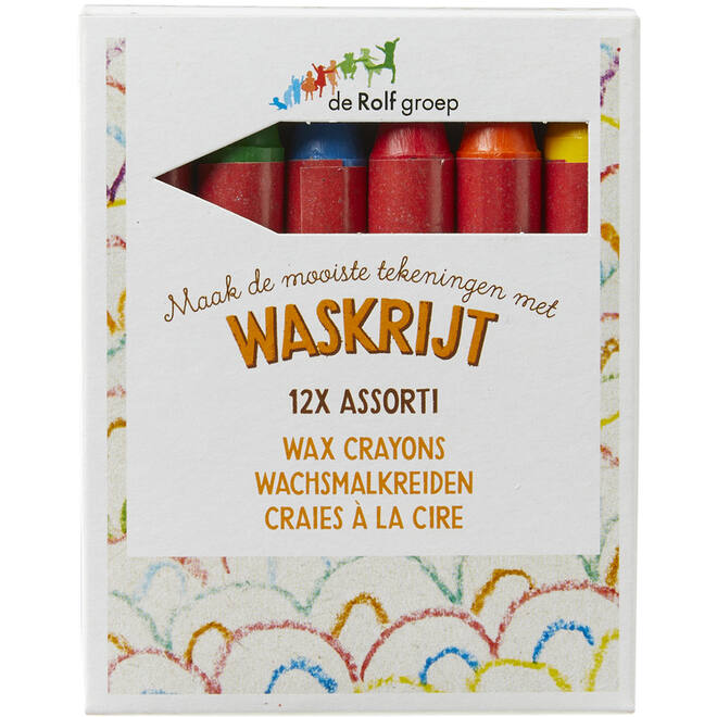 Waskrijt | de Rolf groep |  met wikkel assorti, 12 stuks