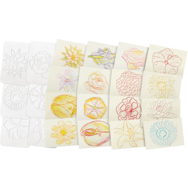 Patroonplaten bloemen 11 x 17 cm, 16 stuks