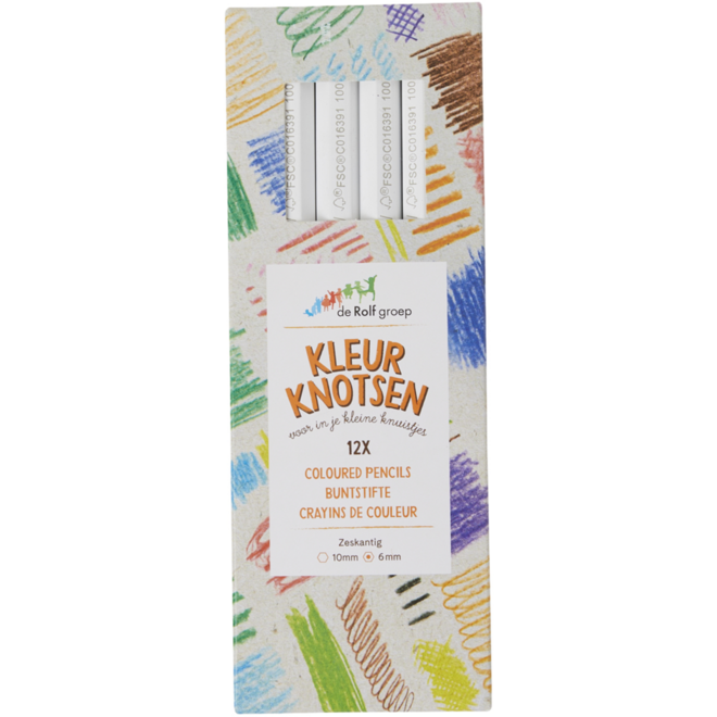 Kleurknotsen | de Rolf groep | 10 mm wit, 12 stuks
