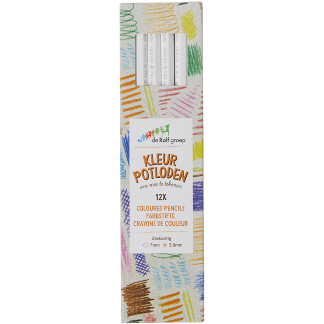 Kleurpotloden | de Rolf groep | wit, 12 stuks