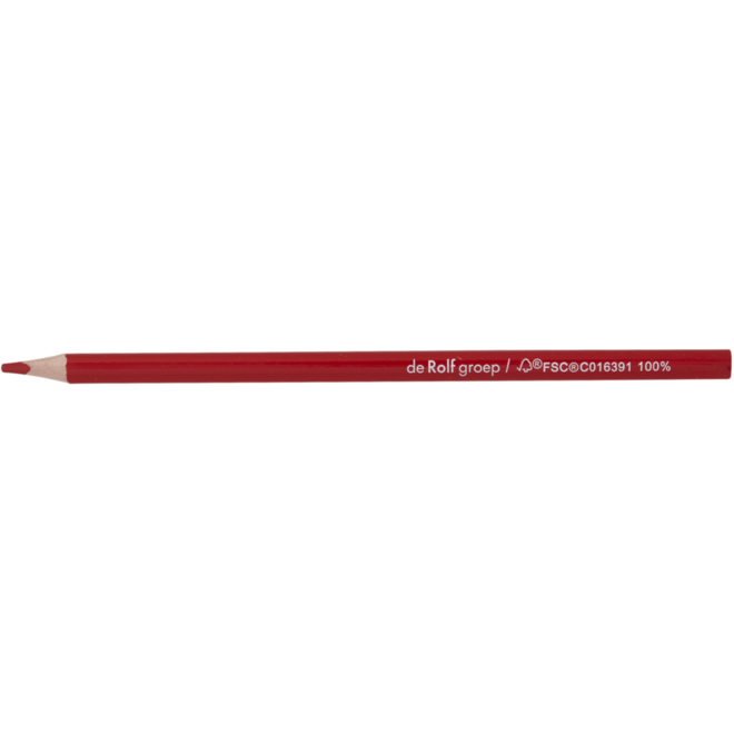 Kleurpotloden | de Rolf groep | driekantig rood, 12 stuks