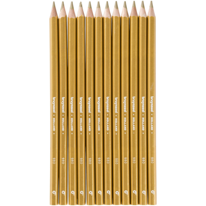 Kleurpotloden Bruynzeel goud, 12 stuks