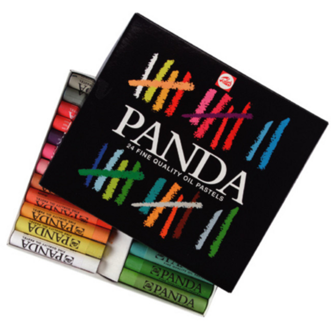 Panda oliepastels 24 stuks ass.