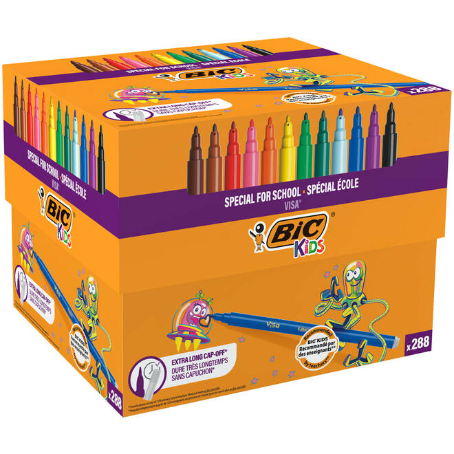 Viltstiften BIC Kids Visa, class pack 240 + 48 gratis