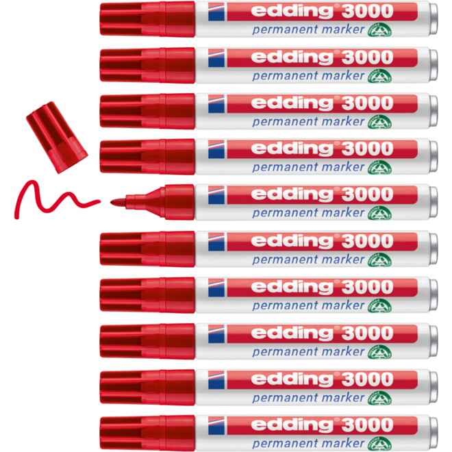 Permanent marker edding 3000 1,5-3 mm rood