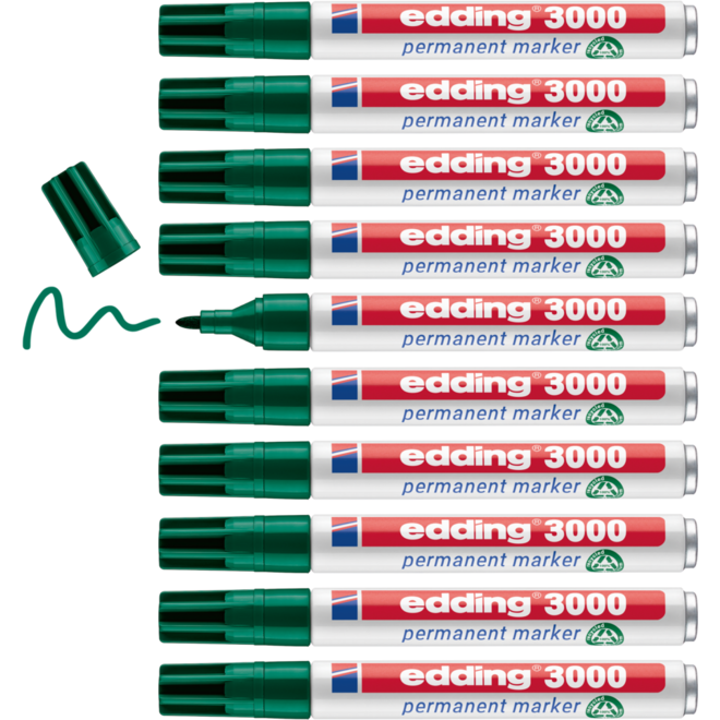 Permanent marker edding 3000 1,5-3 mm groen