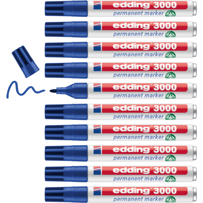Permanent marker edding 3000 1,5-3 mm blauw
