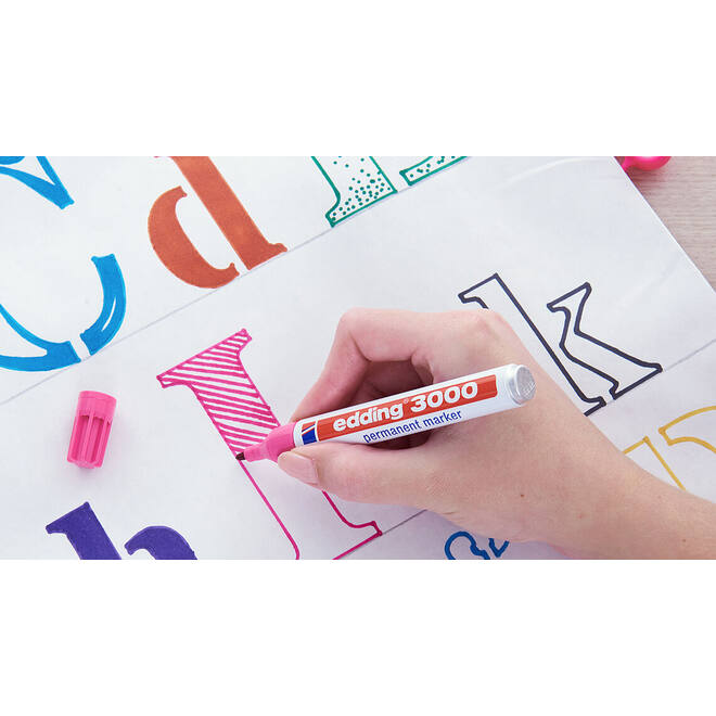 Permanent marker edding 3000 assorti 1,5-3 mm, 10 stuks