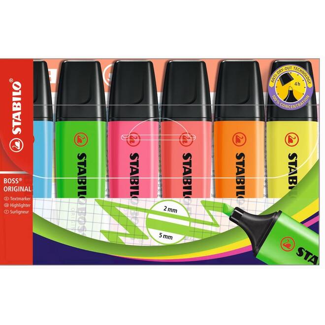Markeerstift STABILO BOSS Original etui 6 stuks