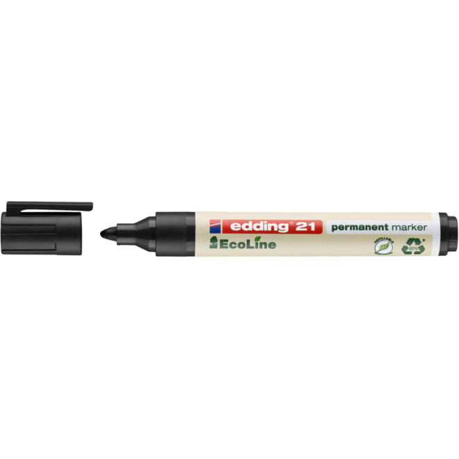 Permanent marker edding e-21 Ecoline zwart, 10 stuks
