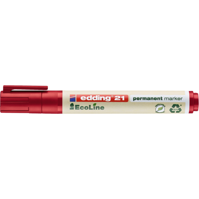 Permanent marker edding e-21 Ecoline rood, 10 stuks