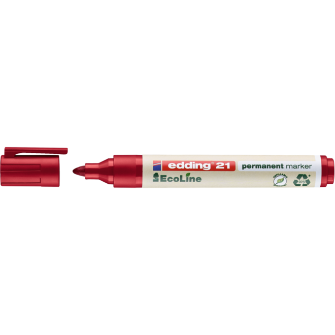 Permanent marker edding e-21 Ecoline rood, 10 stuks